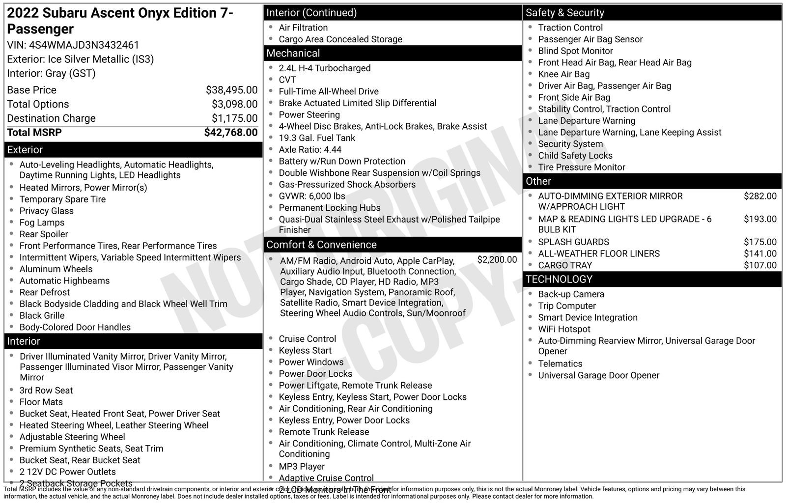 Used 2022 Subaru Ascent Onyx Edition image 6