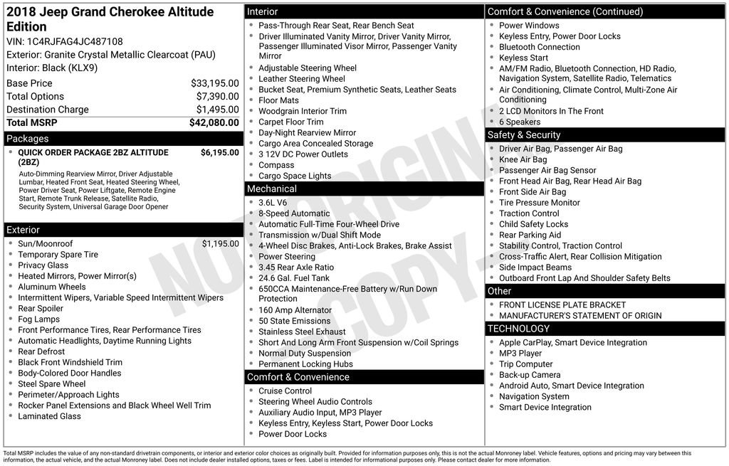 Used 2018 Jeep Grand Cherokee Altitude image 6