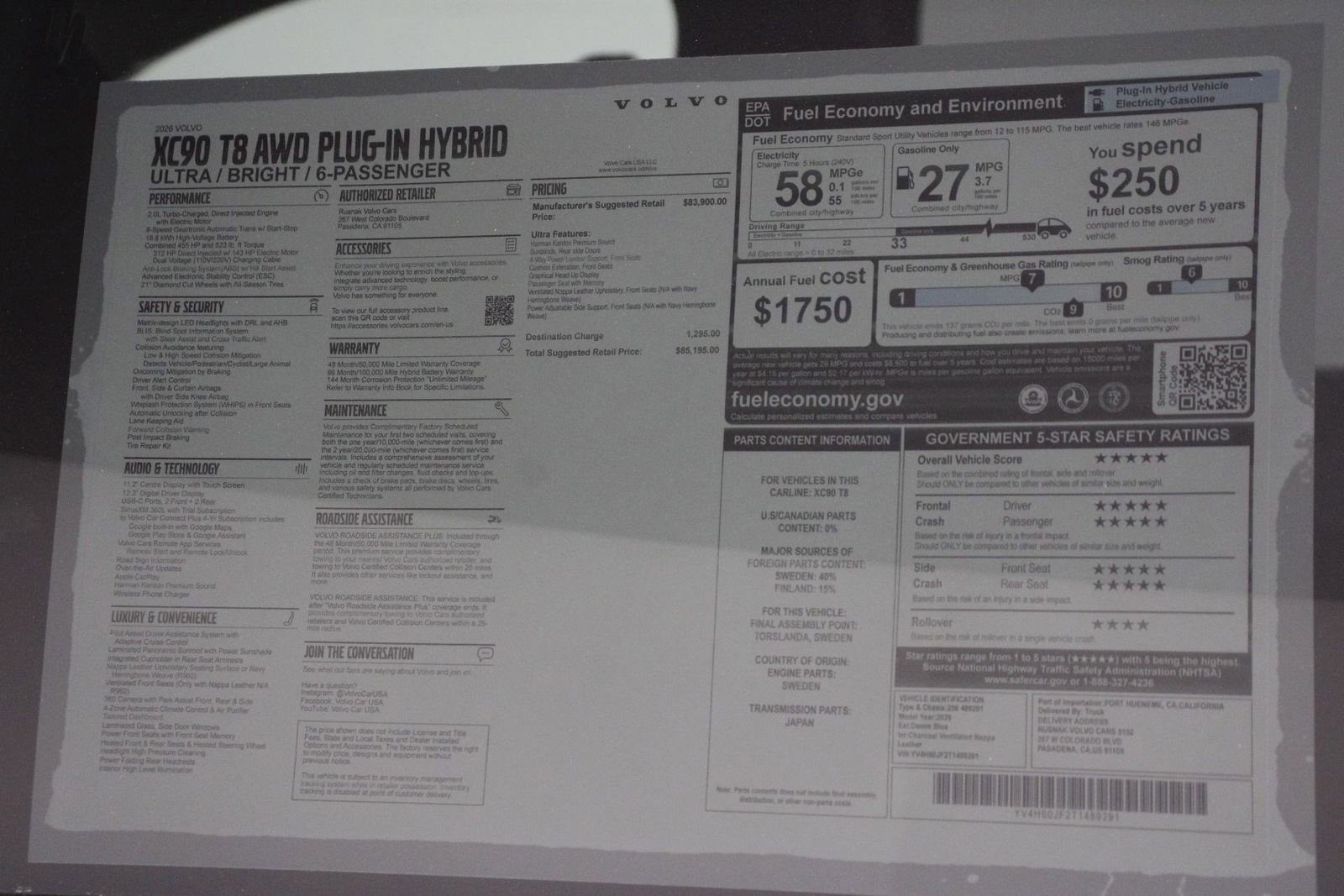 New 2026 Volvo XC90 T8 Ultra image 18