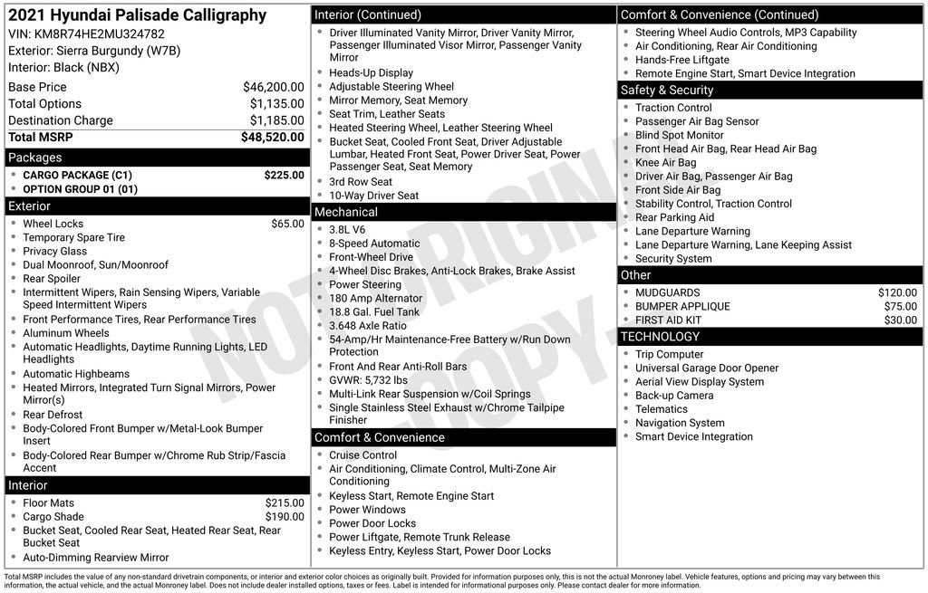 Certified 2021 Hyundai Palisade Calligraphy w/ Cargo Package image 5