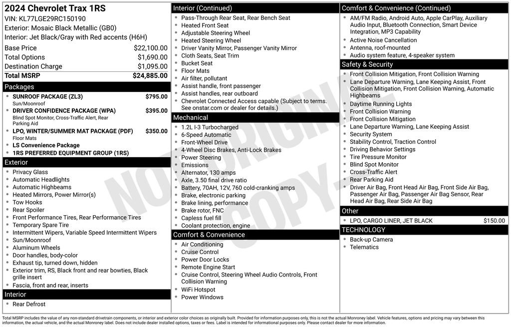 Used 2024 Chevrolet Trax RS w/ Sunroof Package FWD image 11