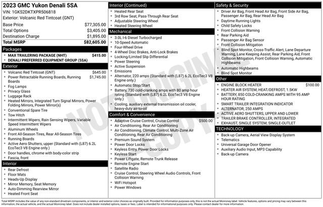 Used 2023 GMC Yukon Denali w/ Max Trailering Package AWD/4WD image 63