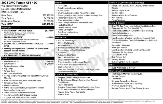 Used 2024 GMC Terrain AT4 w/ Infotainment Package II image 39