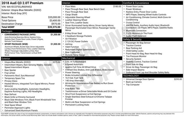 Used 2018 Audi Q3 2.0T Premium w/ Convenience Package image 13