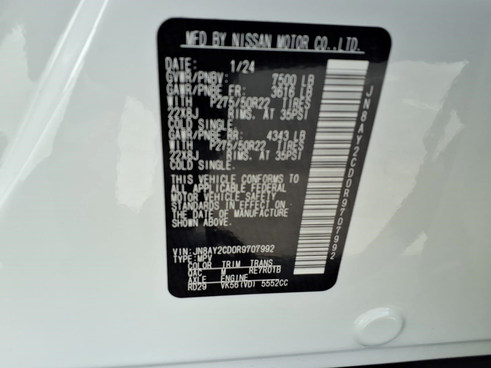 Certified 2024 Nissan Armada Platinum w/ Cargo Package AWD/4WD image 34