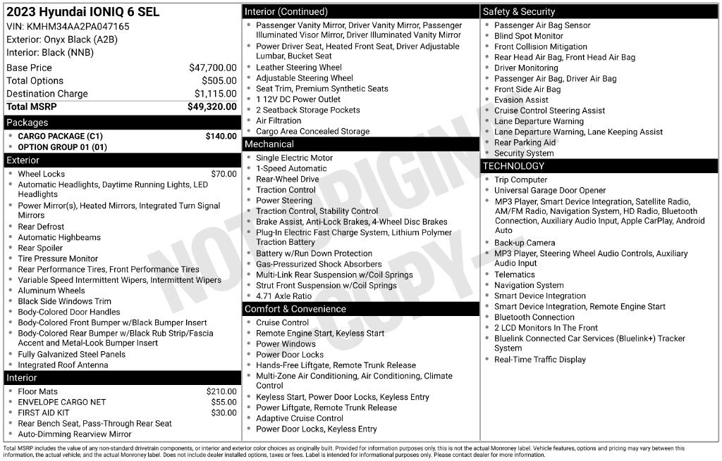 Certified 2023 Hyundai Ioniq 6 SEL w/ Cargo Package RWD image 5