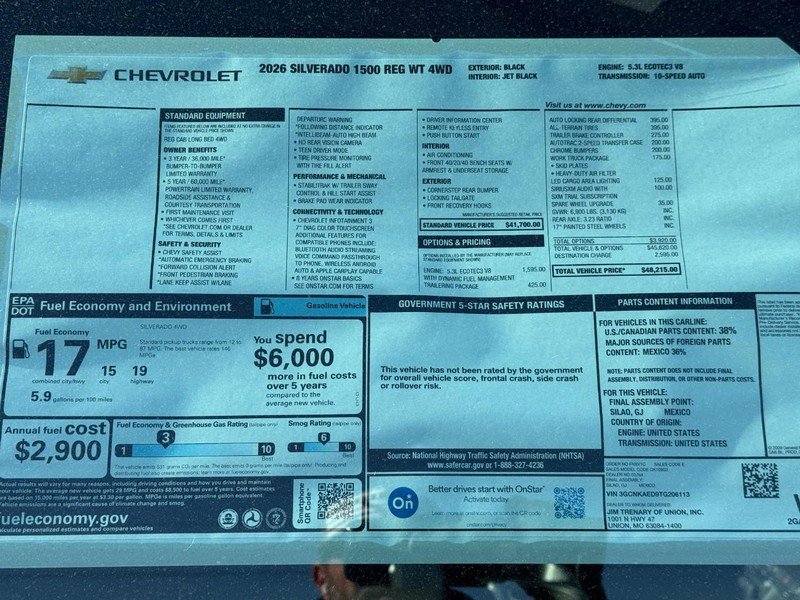 New 2026 Chevrolet Silverado 1500 W/T w/ Trailering Package AWD/4WD image 13