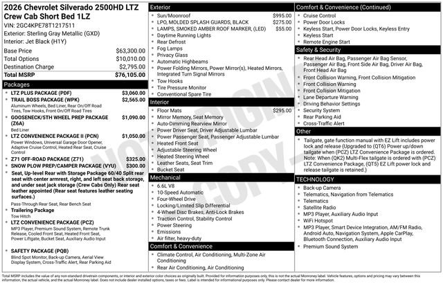 New 2026 Chevrolet Silverado 2500 LTZ w/ LTZ Plus Package AWD/4WD image 25