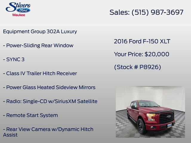 Used 2016 Ford F150 XLT w/ Equipment Group 302A Luxury image 7