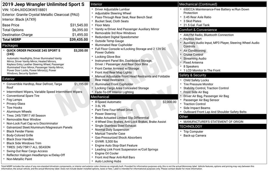 Used 2019 Jeep Wrangler Unlimited Sport S image 17