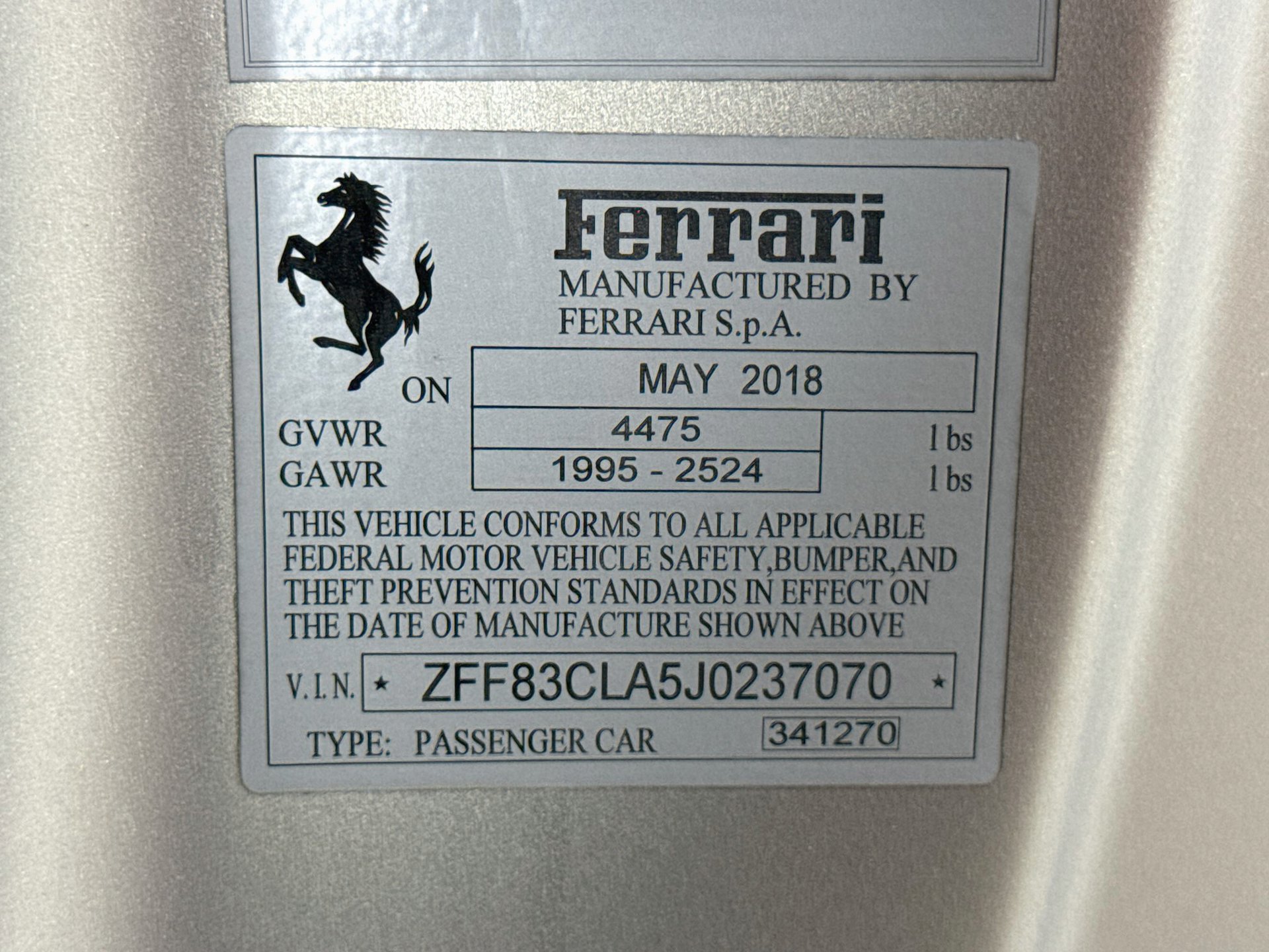 Certified 2018 Ferrari 812 Superfast RWD image 29