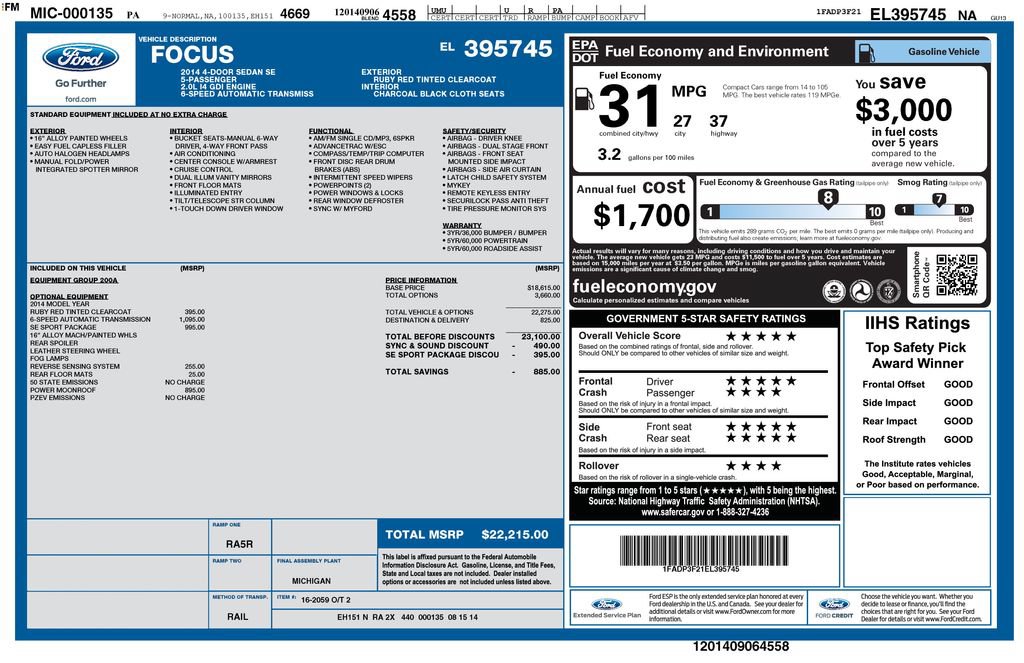 Used 2014 Ford Focus SE w/ SE Sport Package FWD image 29