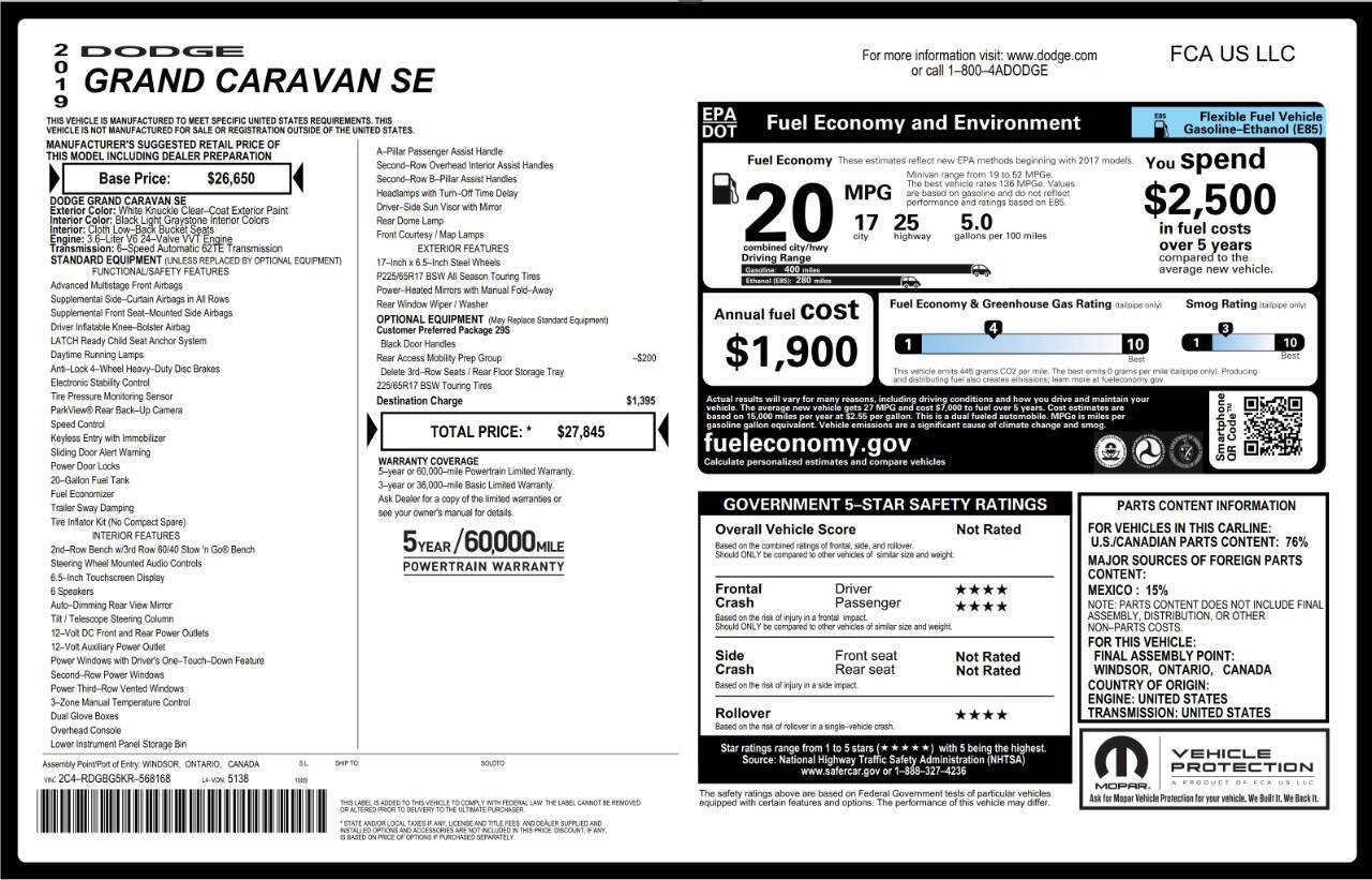 Used 2019 Dodge Grand Caravan SE image 8