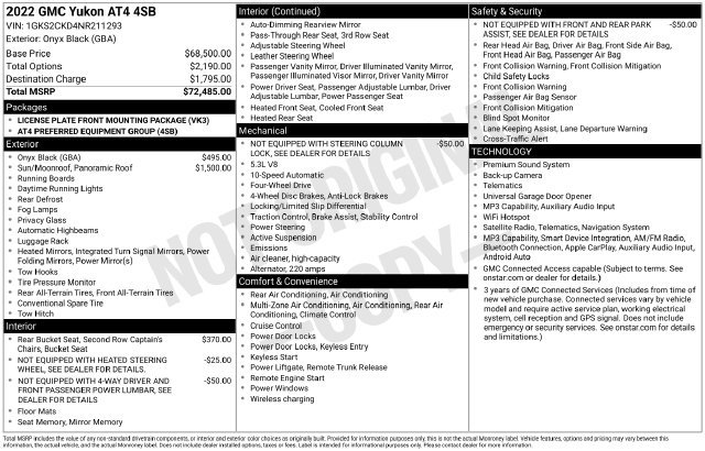 Used 2022 GMC Yukon AT4 AWD/4WD image 38