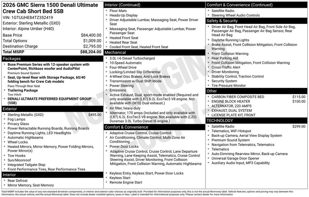 New 2026 GMC Sierra 1500 Denali Ultimate AWD/4WD image 51