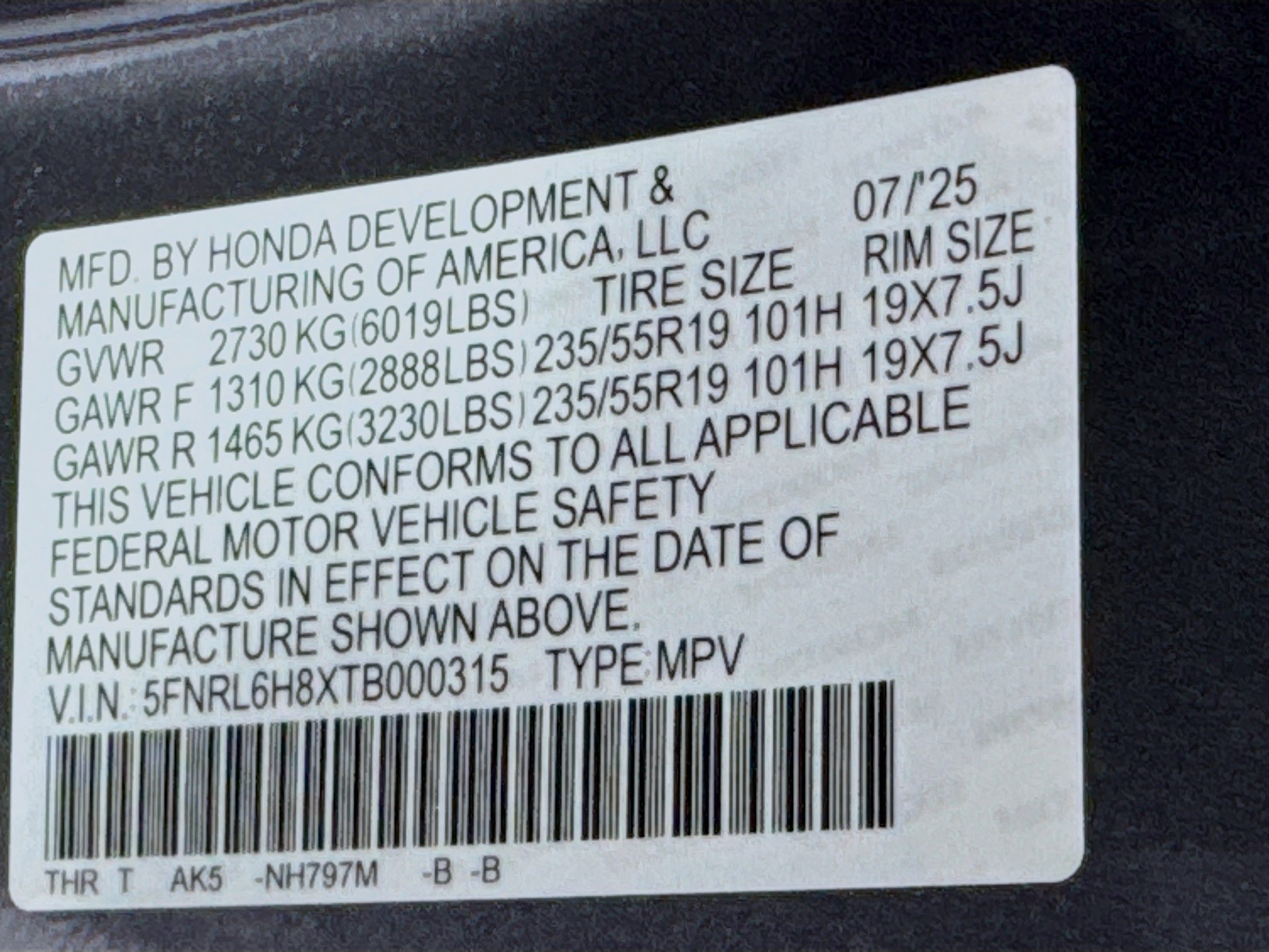 New 2026 Honda Odyssey Touring image 35