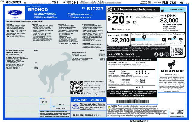 Certified 2023 Ford Bronco Outer Banks AWD/4WD image 40
