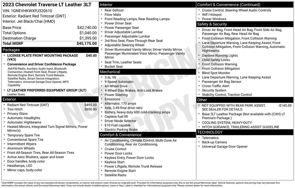 Used 2023 Chevrolet Traverse LT image 2