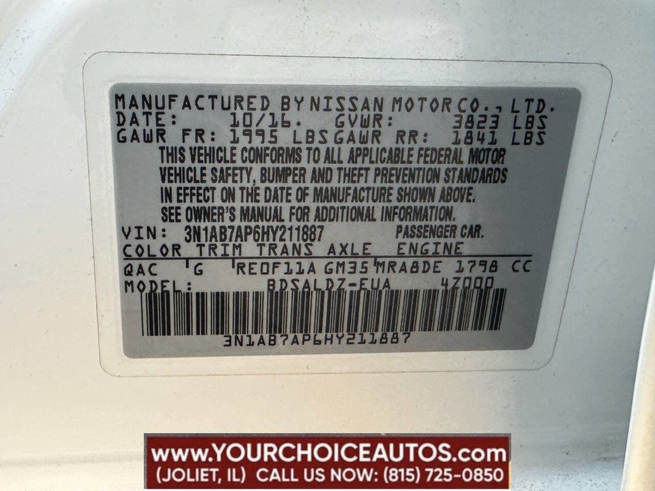 Used 2017 Nissan Sentra SV w/ Style Package image 16