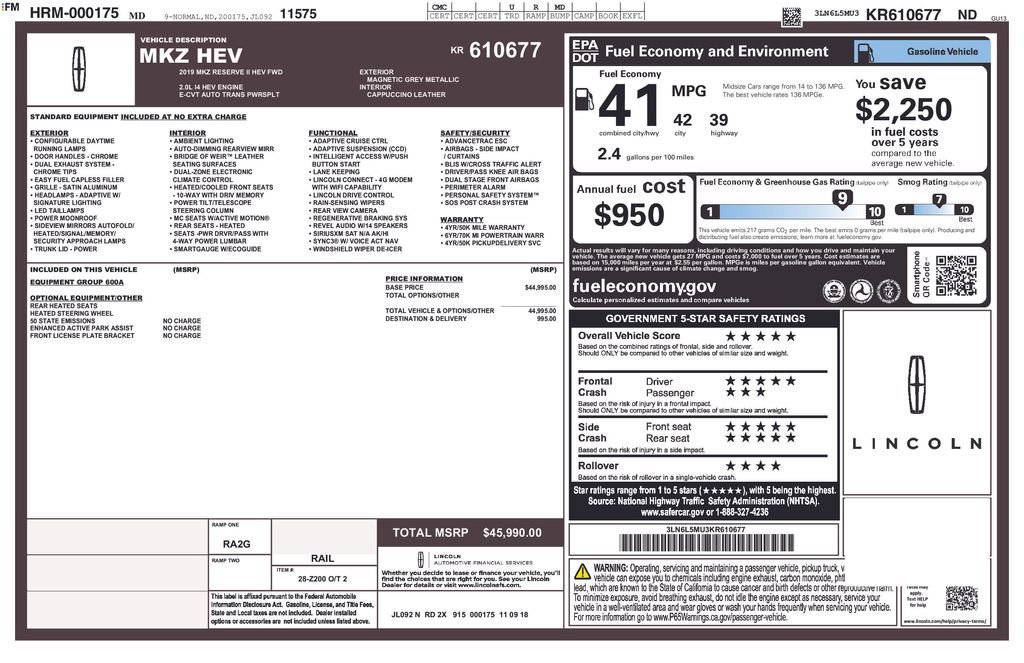 Used 2019 Lincoln MKZ Reserve FWD image 19
