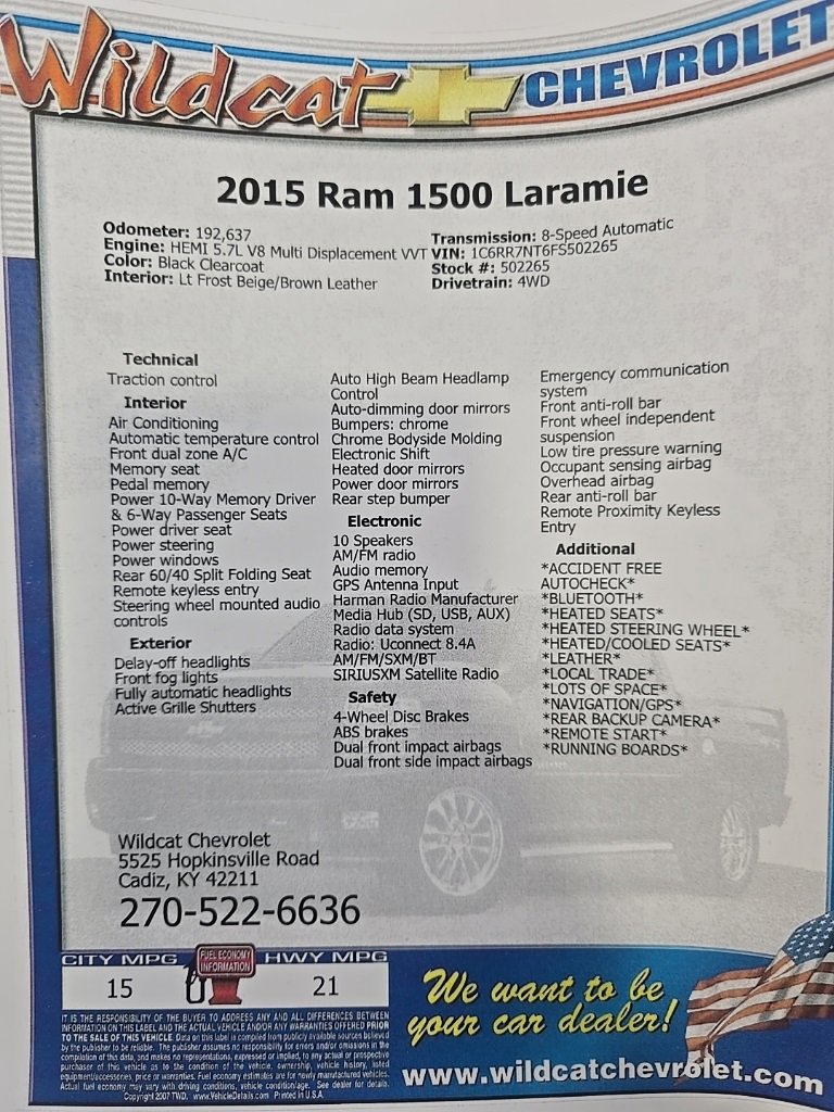Used 2015 RAM 1500 Laramie w/ Convenience Group image 31