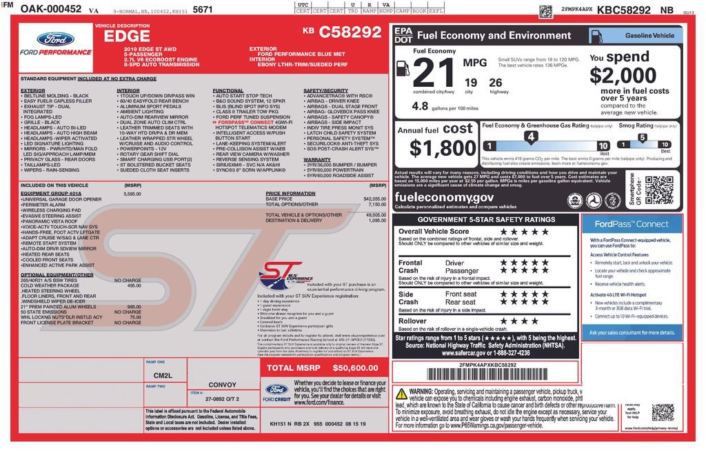 Used 2019 Ford Edge ST w/ Equipment Group 401A image 6