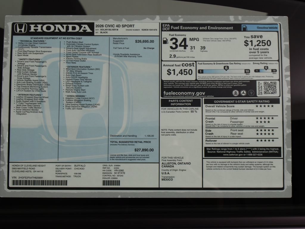 New 2026 Honda Civic Sport image 23