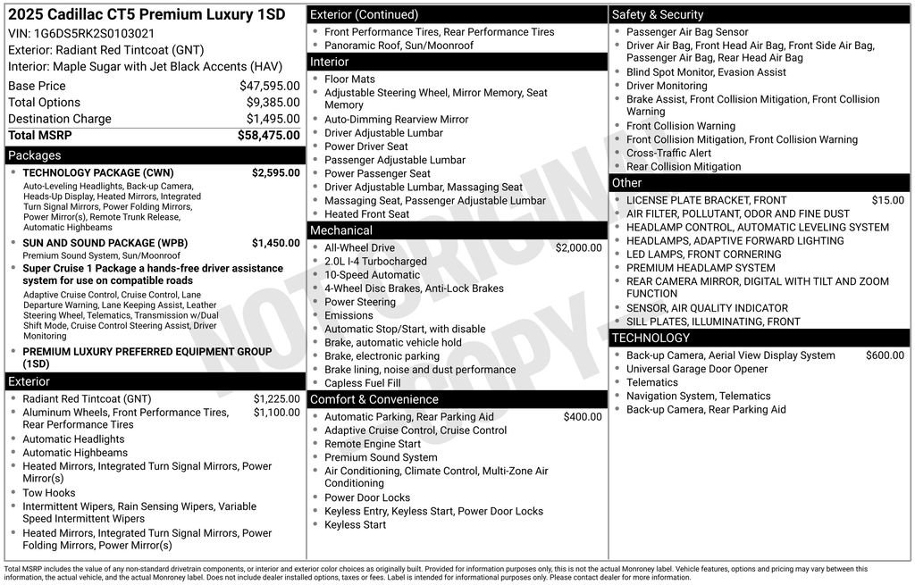 Used 2025 Cadillac CT5 Premium Luxury w/ Technology Package image 2