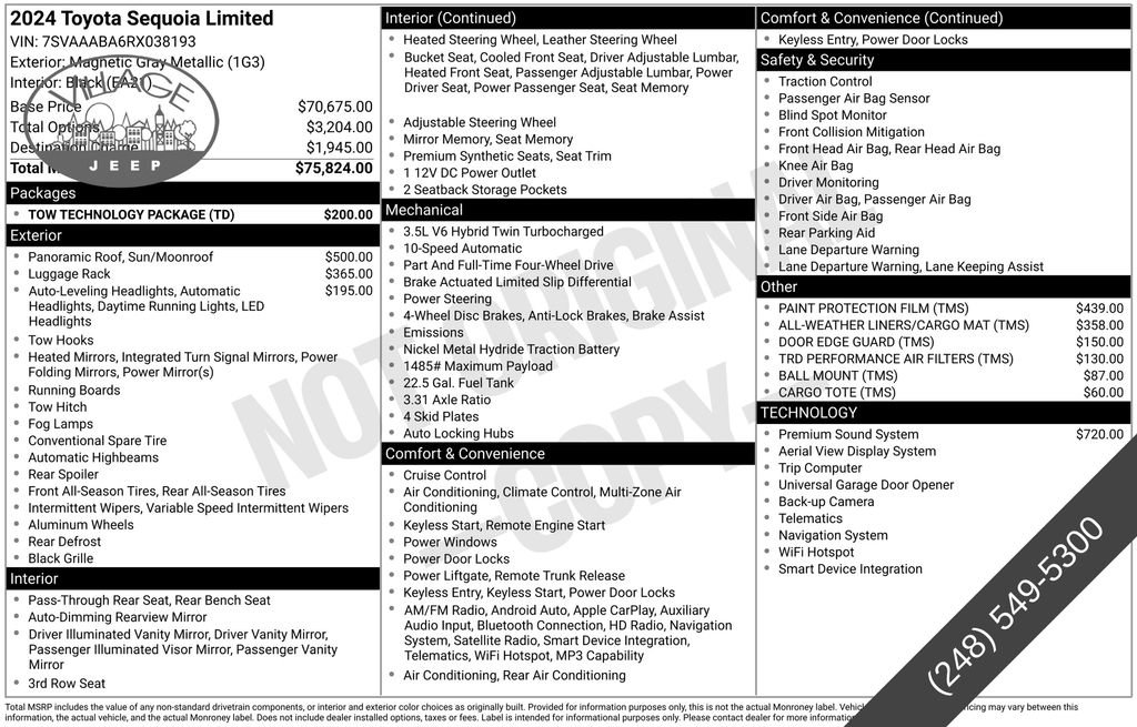 Used 2024 Toyota Sequoia Limited w/ Tow Technology Package AWD/4WD image 25