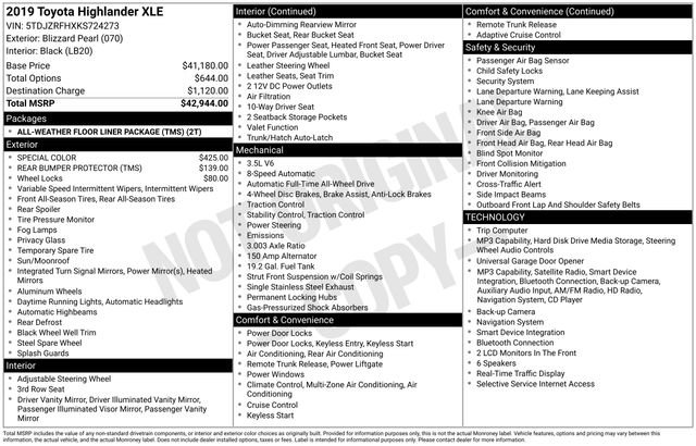 Used 2019 Toyota Highlander XLE AWD/4WD image 35