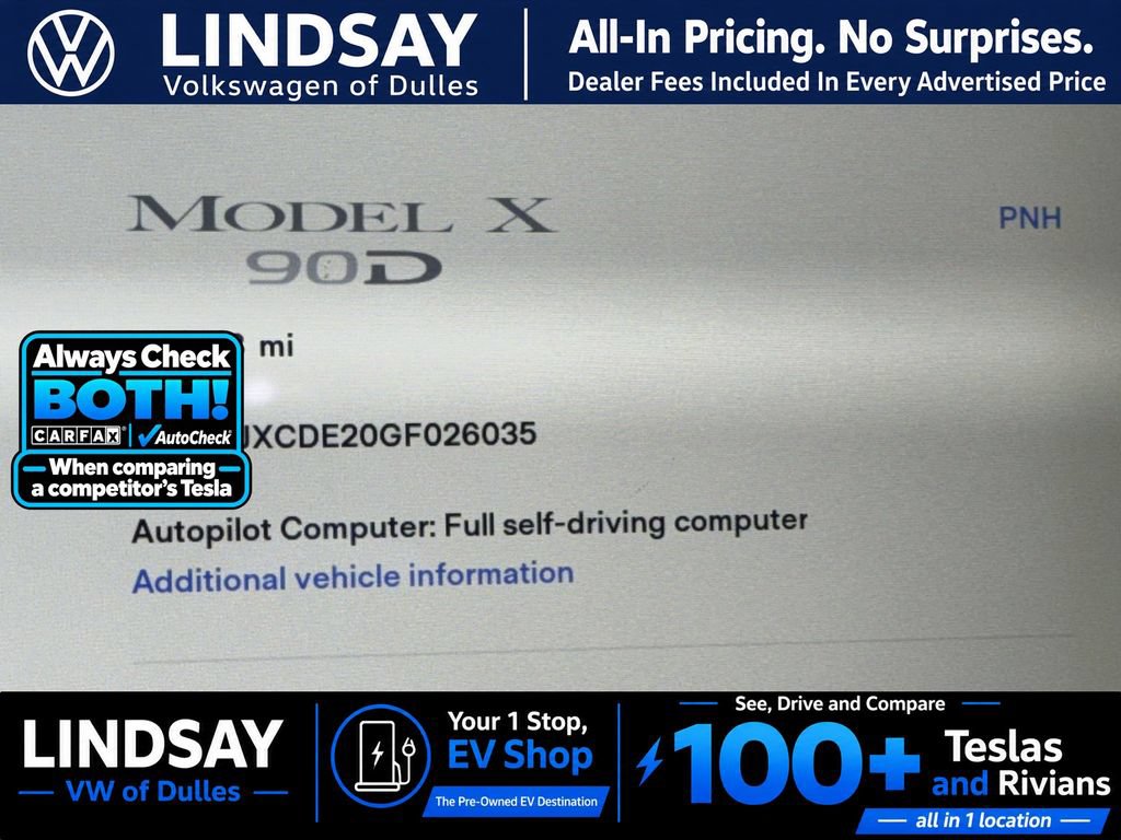 Used 2016 Tesla Model X 90D AWD/4WD image 20