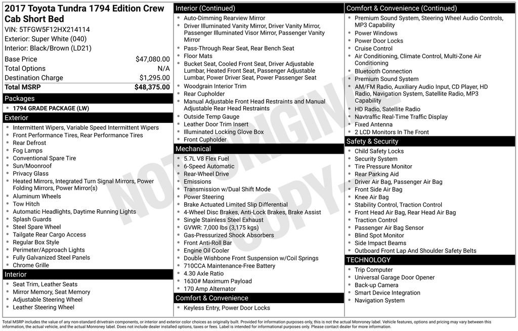 Used 2017 Toyota Tundra 1794 Edition RWD image 6