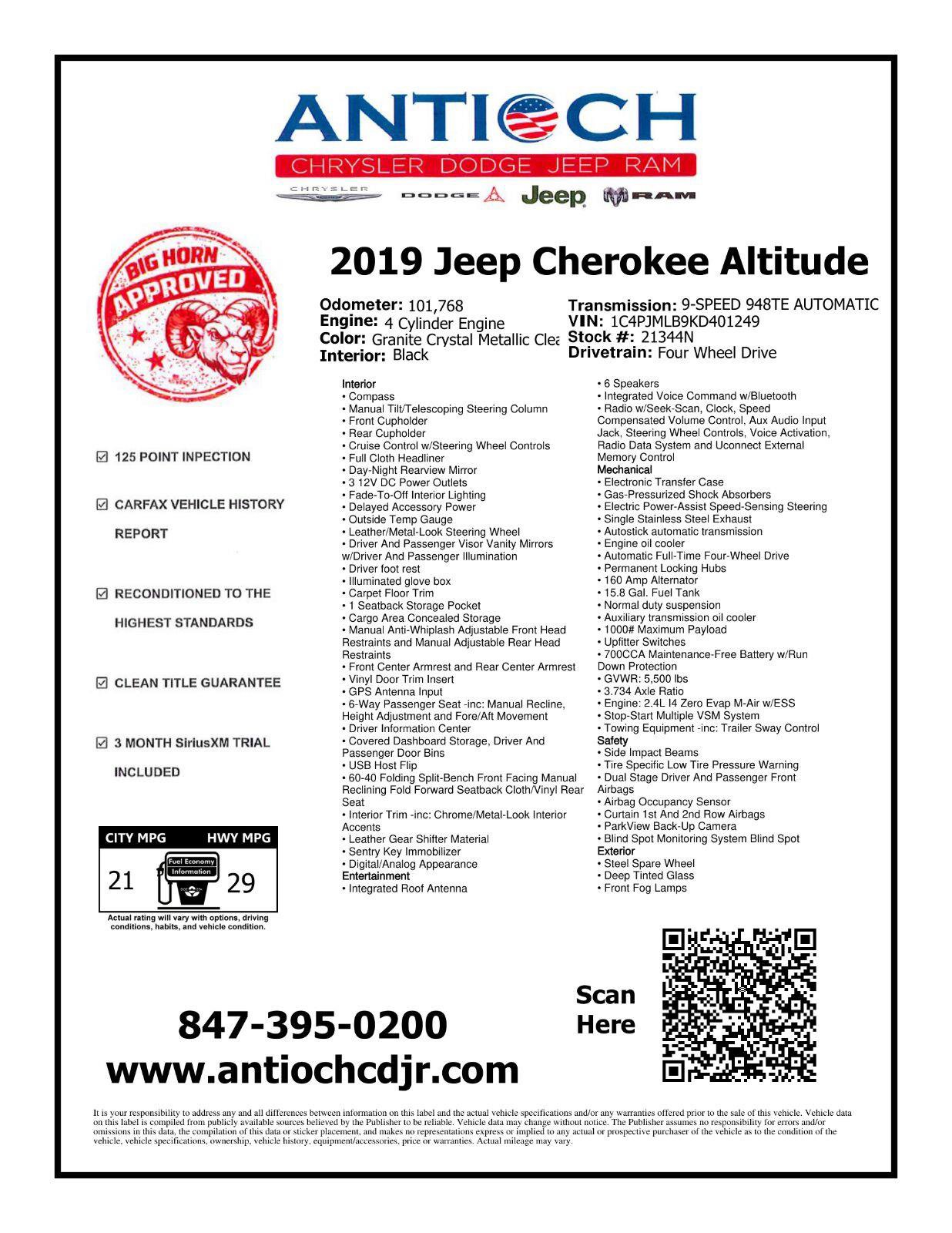 Used 2019 Jeep Cherokee Latitude Plus AWD/4WD image 2