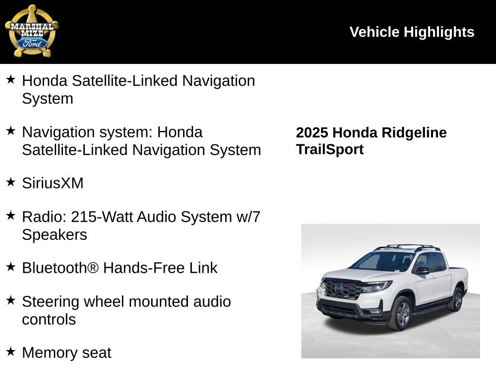 Used 2025 Honda Ridgeline TrailSport image 2