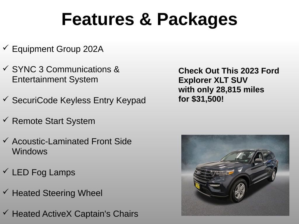 Used 2023 Ford Explorer XLT w/ Equipment Group 202A image 4