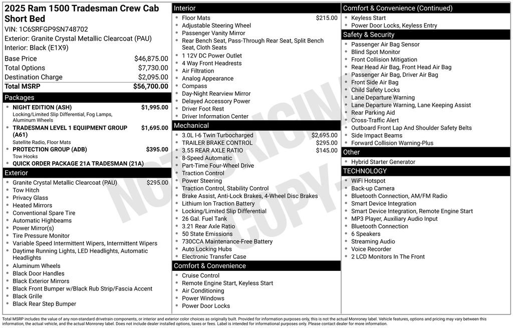 Used 2025 RAM 1500 Tradesman w/ Night Edition AWD/4WD image 22