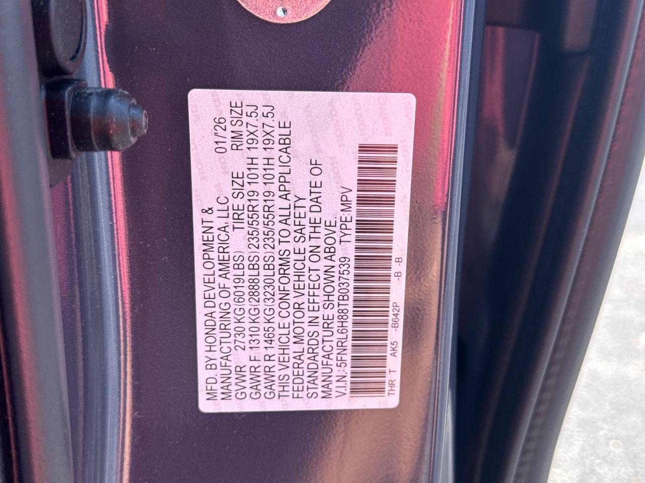 Certified 2026 Honda Odyssey Touring image 30