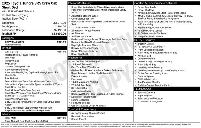 Used 2025 Toyota Tundra SR5 w/ SX Package AWD/4WD image 31
