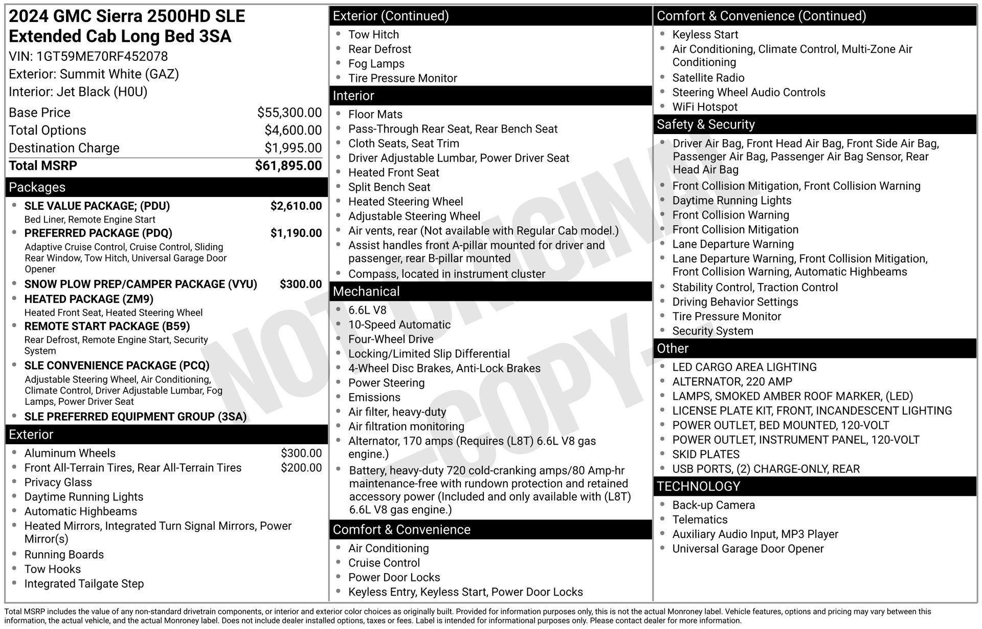 Certified 2024 GMC Sierra 2500 SLE w/ SLE Value Package; image 3