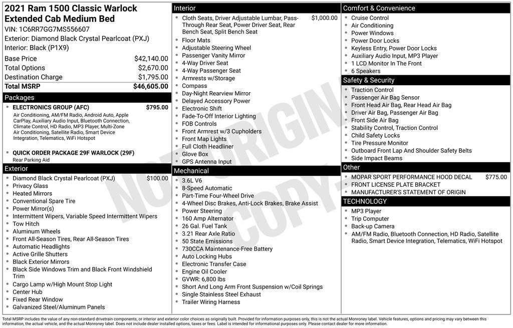 Used 2021 RAM 1500 Classic Warlock w/ Electronics Group image 37