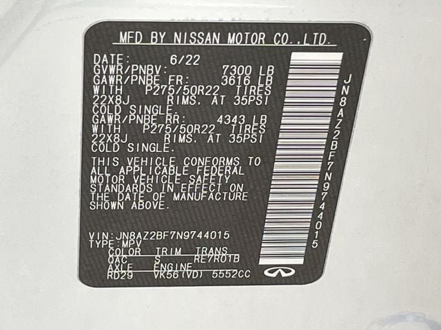 Used 2022 INFINITI QX80 Sensory w/ Cargo Package RWD image 33