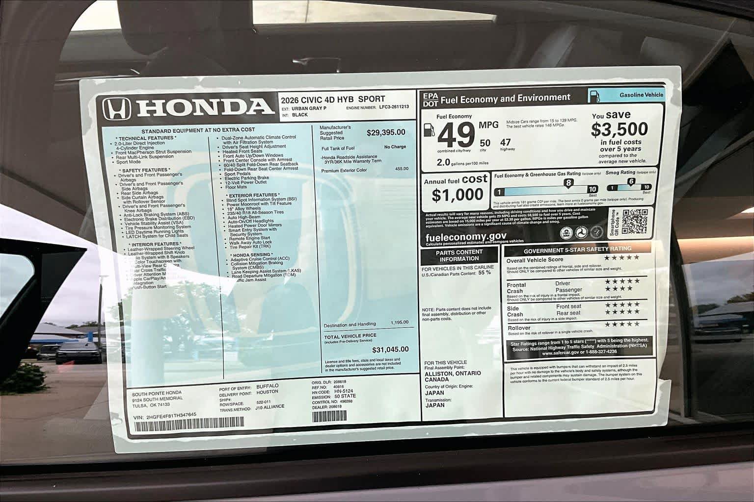New 2026 Honda Civic Sport image 21