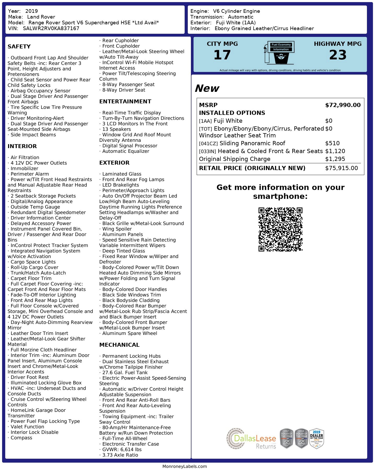 Used 2019 Land Rover Range Rover Sport HSE image 3