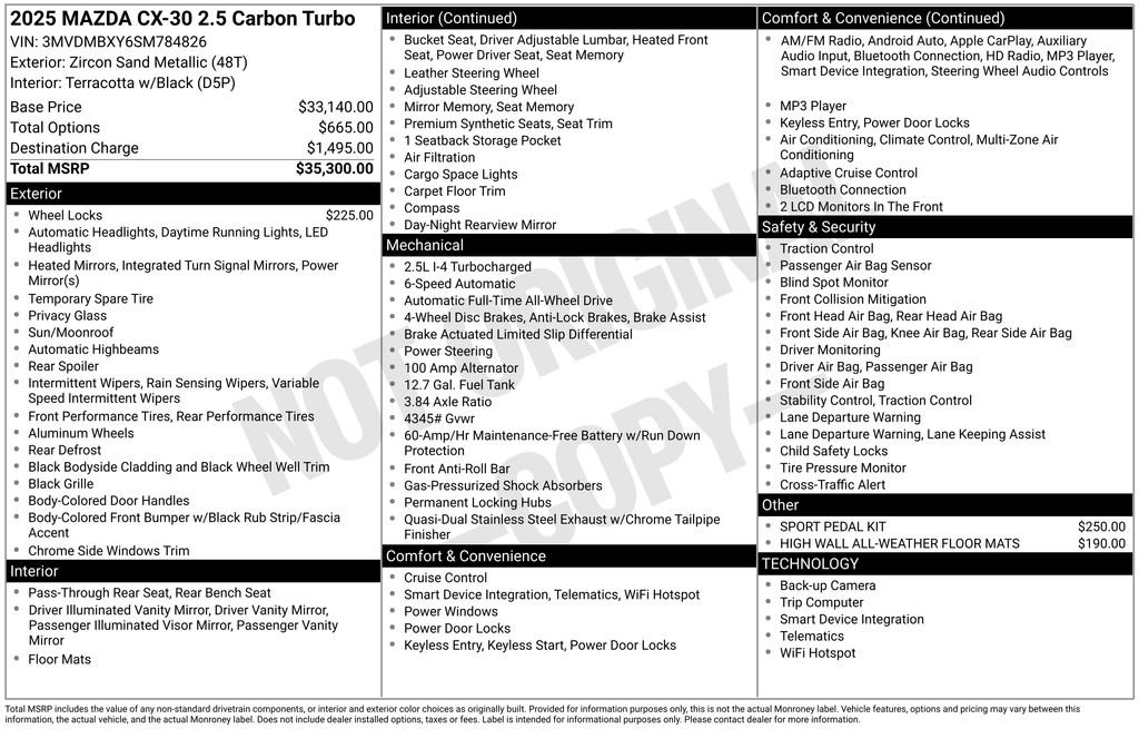 Certified 2025 MAZDA CX-30 Carbon image 2
