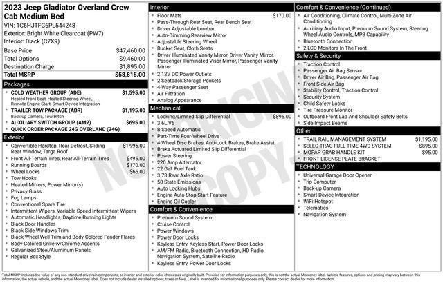 Used 2023 Jeep Gladiator Overland w/ Cold Weather Group image 38