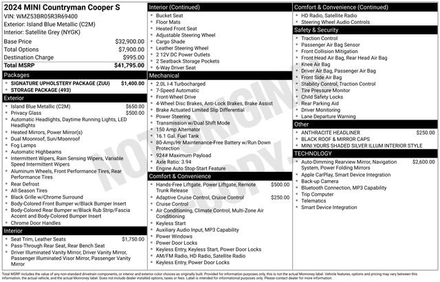 Used 2024 MINI Cooper Countryman S w/ Signature Upholstery Package FWD image 9