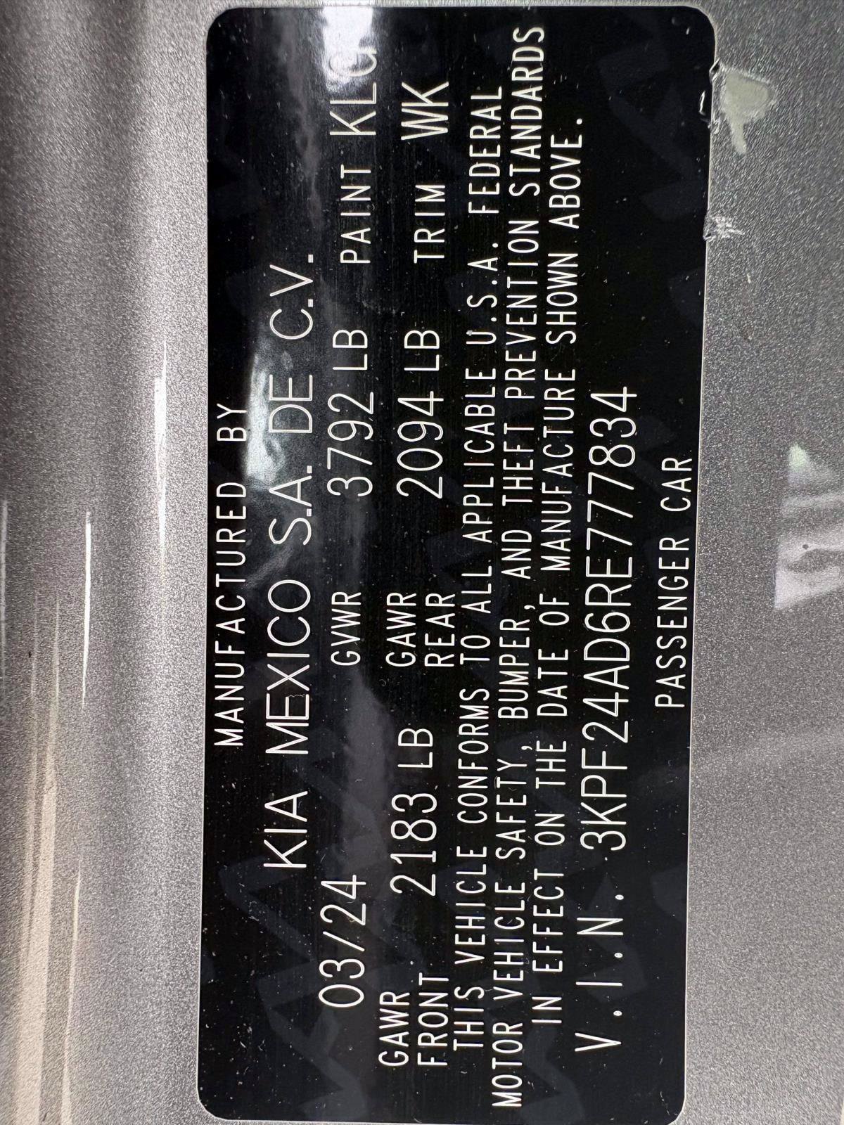 Certified 2024 Kia Forte LXS FWD image 21