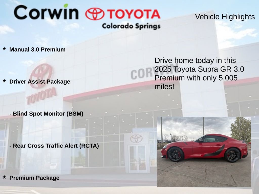 Used 2025 Toyota Supra Premium w/ Driver Assist Package RWD image 6