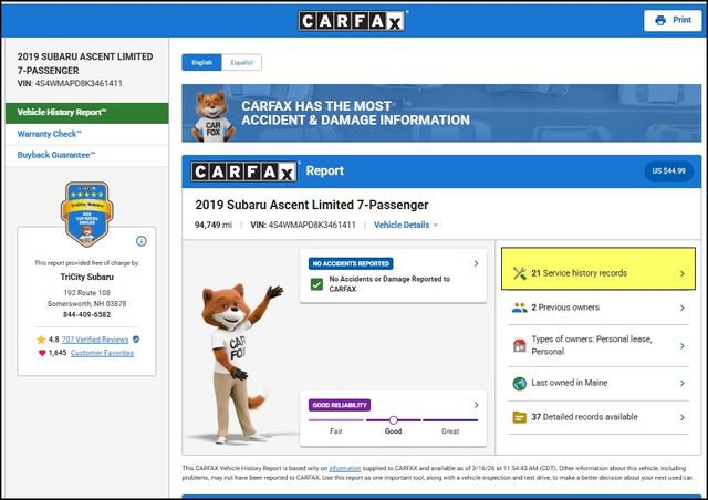 Used 2019 Subaru Ascent Limited image 12