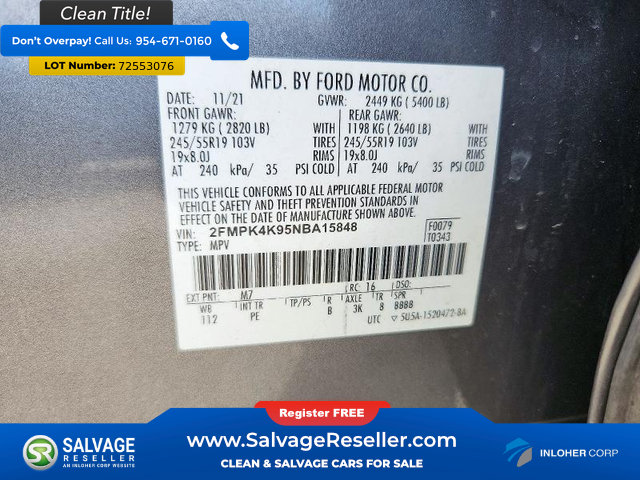 Used 2022 Ford Edge Titanium w/ Equipment Group 301A AWD/4WD image 16